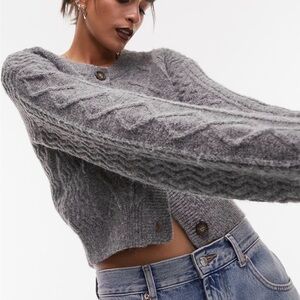 Topshop Cable Stitch Cardigan
